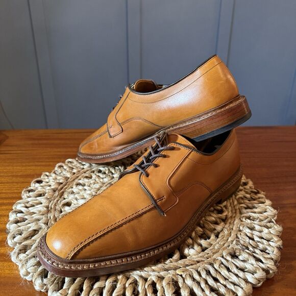 Allen Edmonds Mens Size 12 Hillcrest Leather Blucher Bicycle‑Toe Oxfords Brown - Picture 7 of 14